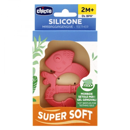 Прорезыватель Chicco силиконовый Игуана розовый (с 2 месяцев)  в Казахстане, интернет-аптека Aurma.kz