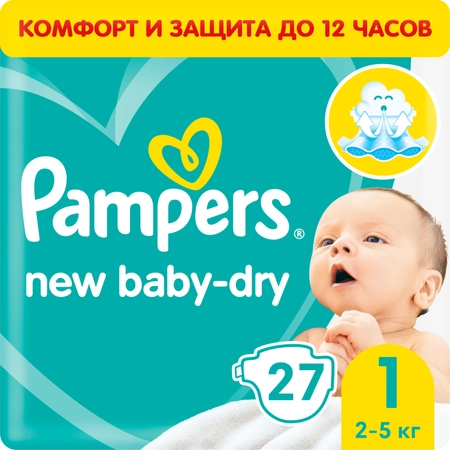 Pampers Подгузник New baby-dry 1  2-5кг Подгузники в Казахстане, интернет-аптека Aurma.kz