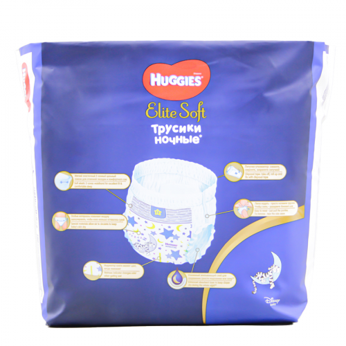 HUGGIES Трусики Elite Soft №5 12-17кг 17шт ночные  в Казахстане, интернет-аптека Рокет Фарм