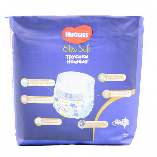 HUGGIES Трусики Elite Soft №4 9-14кг 19шт ночные  в Казахстане, интернет-аптека Рокет Фарм