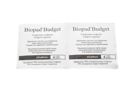 Салфетка спиртовая Biopad Budget  в Казахстане, интернет-аптека Aurma.kz