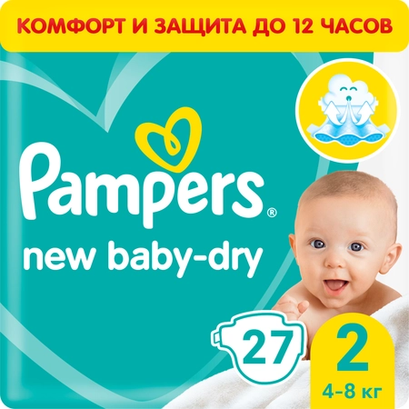 Pampers Подгузник New baby-dry 2  4-8кг Подгузники в Казахстане, интернет-аптека Aurma.kz