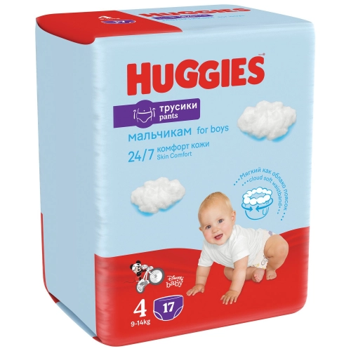 HUGGIES Трусики  мальчикам 4+ 9-14кг д/мальчиков Подгузники в Казахстане, интернет-аптека Aurma.kz