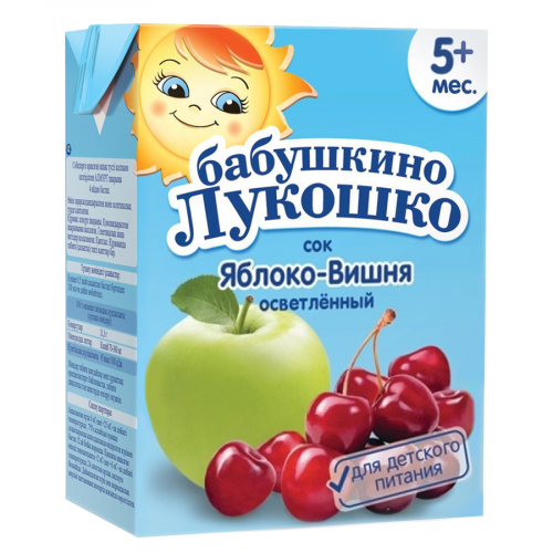 БАБУШКИНО ЛУКОШКО Сок Яблоко/вишня осветленный 200мл ТетраПак  в Казахстане, интернет-аптека Рокет Фарм