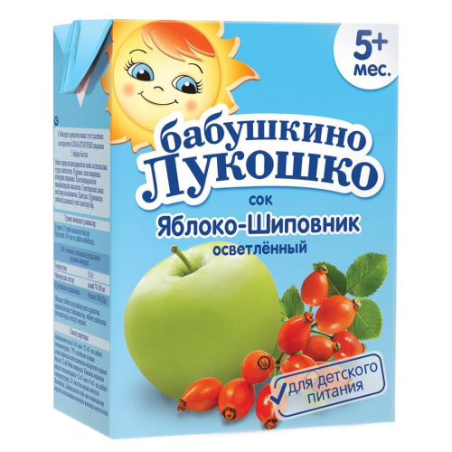 БАБУШКИНО ЛУКОШКО Сок Яблоко-шиповник осветленный 200мл ТетраПак  в Казахстане, интернет-аптека Рокет Фарм