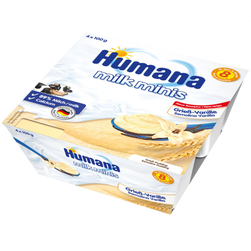 HUMANA Десерт Milk Minis Ваниль 4*100гр  в Казахстане, интернет-аптека Рокет Фарм