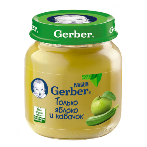 GERBER Пюре яблоко-кабачок 130 гр  в Казахстане, интернет-аптека Рокет Фарм