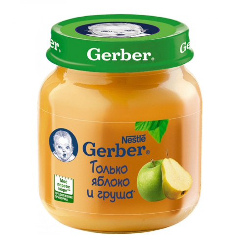 GERBER Пюре яблоко-груша 130 гр  в Казахстане, интернет-аптека Рокет Фарм