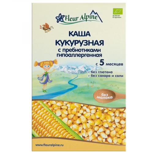 FLEUR ALPINE Каша кукурузная с пребиотиками безмолочная 175гр  в Казахстане, интернет-аптека Рокет Фарм