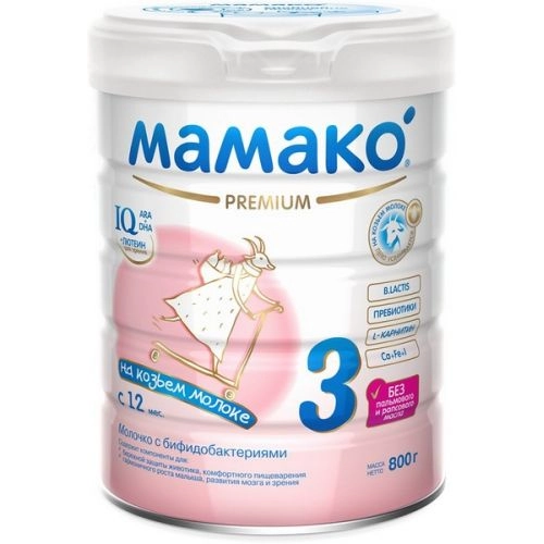 Смесь Мамако Premium 3 на козьем молоке с бифидобактериями с 2-FL олигосахаридами (с 12 месяцев)  в Казахстане, интернет-аптека Aurma.kz