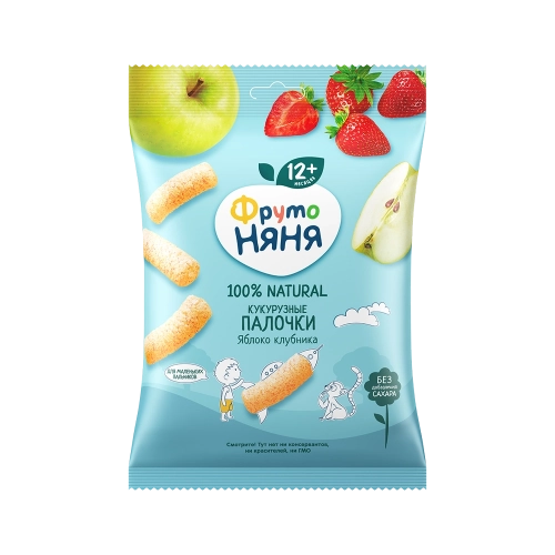 Палочки кукурузные Фруто Няня яблоко-клубника (с 12 месяцев)  в Казахстане, интернет-аптека Aurma.kz