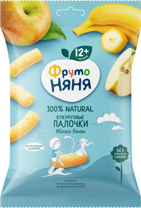 Палочки кукурузные Фруто Няня яблоко-банан (с 12 месяцев) в Казахстане, интернет-аптека Aurma.kz