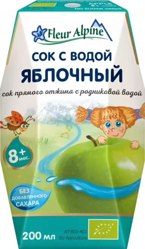 Сок Fleur Alpine с родниковой водой яблочный (с 8 месяцев)  в Казахстане, интернет-аптека Aurma.kz