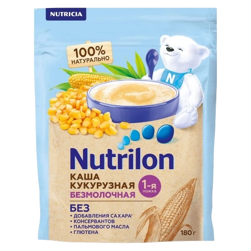 Каша Nutrilon безмолочная кукурузная 1-я ложка  в Казахстане, интернет-аптека Aurma.kz