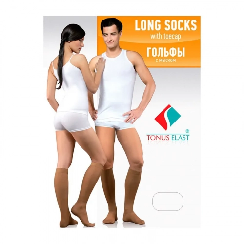 Tonus Elast гольфы с мыском Long Socks компресс 1 класс 18-21 мм (бежевые) Гольфы в Казахстане, интернет-аптека Aurma.kz