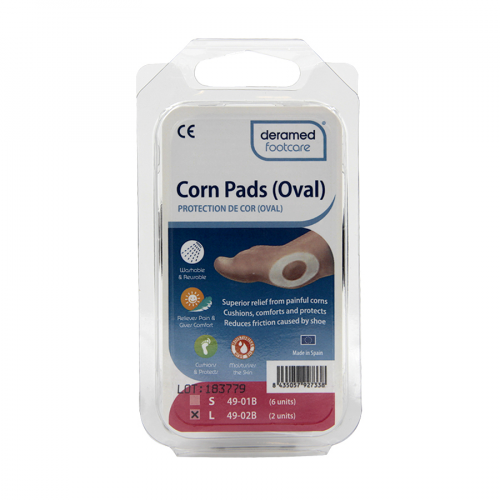 DERAMED Подушечка мозольная S Corn Pads Овальные F-00049-01B жесткая упак  в Казахстане, интернет-аптека Рокет Фарм