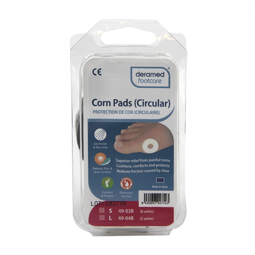 DERAMED Подушечка мозольная S Corn Pads Круглые F-00049-03B жесткая упак  в Казахстане, интернет-аптека Aurma.kz