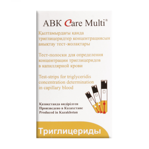 ABK CARE MULTI Тест-полоски триглицериды №25  в Казахстане, интернет-аптека Aurma.kz