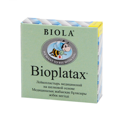 BIOLA BIOPLATAX Лейкопластырь на шелковой основе 1,25см*5м  в Казахстане, интернет-аптека Aurma.kz