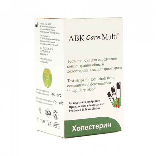 ABK CARE MULTI Тест-полоски холестерина №25  в Казахстане, интернет-аптека Aurma.kz