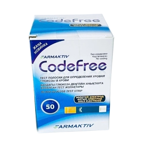 Тест-полоски Farmaktiv CodeFree уровня глюкозы в крови  в Казахстане, интернет-аптека Aurma.kz