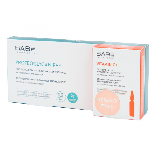 BABE LABORATORIOS Протеогликан F+F АМ-Конц, для эласт и упруг кожи с лифт эфф, 10*2мл+Витамин С 2*2м  в Казахстане, интернет-аптека Aurma.kz