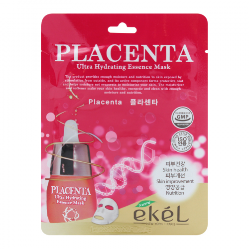 EKEL Маска тканевая PLACENTA 25мл  в Казахстане, интернет-аптека Aurma.kz