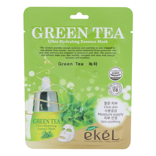 EKEL Маска тканевая GREEN TEA  25мл  в Казахстане, интернет-аптека Aurma.kz