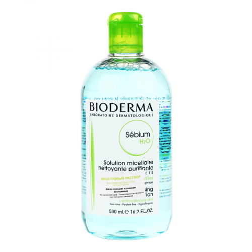 BIODERMA SEBIUM Раствор мицелловый для снятия макияжа 500 мл с помпой  в Казахстане, интернет-аптека Aurma.kz