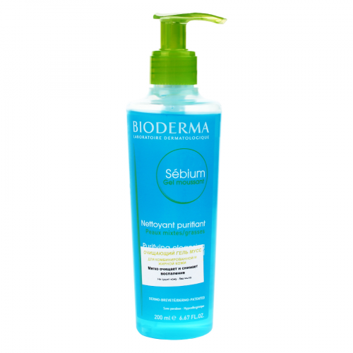 BIODERMA SEBIUM Гель мусс очищающий, 200мл.  в Казахстане, интернет-аптека Aurma.kz