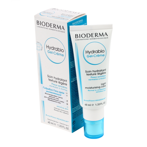 BIODERMA HYDRABIO Гель-крем увлажняющий для чувствительной кожи, 40мл.  в Казахстане, интернет-аптека Aurma.kz