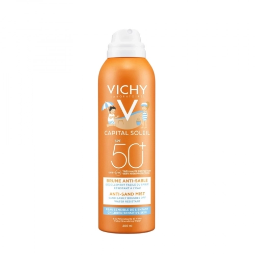 VICHY CAPITAL SOLEIL Спрей солнцезащитный детский Анти-Песок SPF50+  Спрей в Казахстане, интернет-аптека Aurma.kz