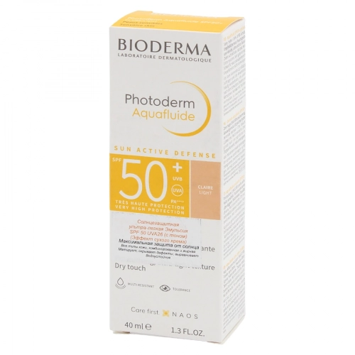 Bioderma Photoderm Aquafluide эмульсия солнцезащитная ультра-легкая с тоном SPF50+  в Казахстане, интернет-аптека Aurma.kz