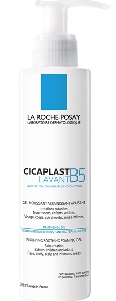 La Roche-Posay cicaplast B5 гель очищающий для успокоения чувствительной кожи лица и тела  в Казахстане, интернет-аптека Aurma.kz