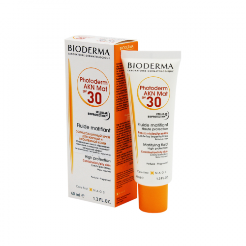 BIODERMA LABORATOIRE DERMATOLOGIQUE Крем солнцезащитный PHOTODERM AKN MAT SPF30 40мл  в Казахстане, интернет-аптека Aurma.kz