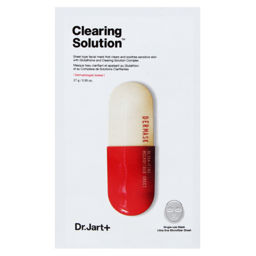 DR.JART+ Маска для лица тканевая двухфазная Clearing Solution очищающая д/пробл,кожи 27гр  в Казахстане, интернет-аптека Aurma.kz