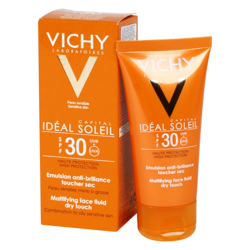 VICHY IDEAL SOLEIL Эмульсия солнцезащитная матирующая для лица SPF 30+ 50мл  в Казахстане, интернет-аптека Aurma.kz