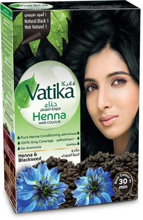 Хна для волос Vatika Henna Hair Colours Natural Black  в Казахстане, интернет-аптека Aurma.kz