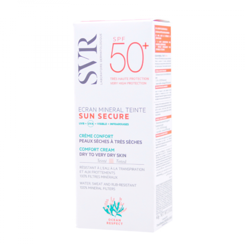 SVR SUN SECURE Крем-экран солнцезащитный для сухой кожи SPF-50+ 60гр.  в Казахстане, интернет-аптека Рокет Фарм