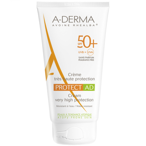 A-DERMA PROTECT AD Крем солнцезащитный SPF50+ для атопичной кожи 150мл 529559  в Казахстане, интернет-аптека Aurma.kz