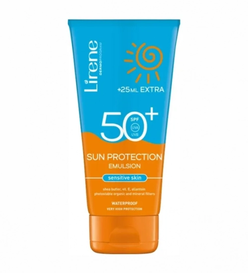 Эмульсия Lirene солнцезащитная для чувствительной кожи SPF50  в Казахстане, интернет-аптека Aurma.kz
