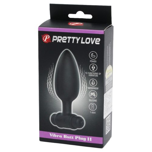 PRETTY LOVE Пробка анальная Vibra Butt Plug II черный BI-040107  в Казахстане, интернет-аптека Aurma.kz