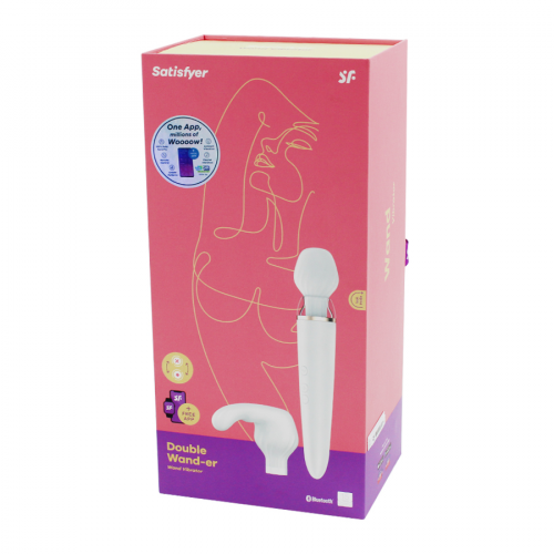 SATISFYER Вибромассажер стимулятор DOUBLE WAND-ER белый 19.51 4001791  в Казахстане, интернет-аптека Aurma.kz