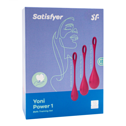 SATISFYER Набор одинарных вагинальных шариков Yoni Power 1 (красный)  в Казахстане, интернет-аптека Aurma.kz