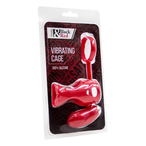 TOYFA Насадка на пенис Black red Vibrating Cage, красный, силикон 901403-9  в Казахстане, интернет-аптека Aurma.kz