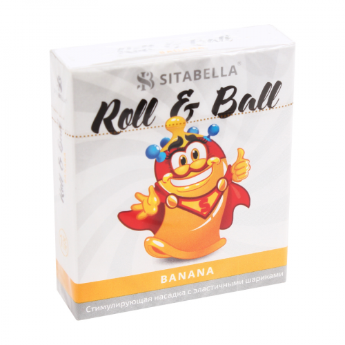 SITABELLA ROLL E BALL Насадка стимулирующая BANANA 1шт  в Казахстане, интернет-аптека Aurma.kz