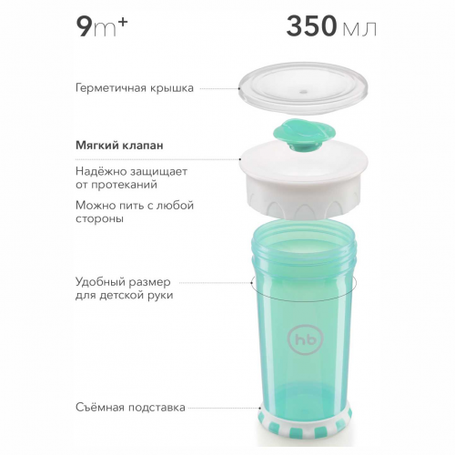 Кружка-поильник Happy Baby Drinking cup 360° Aqua  в Казахстане, интернет-аптека Рокет Фарм