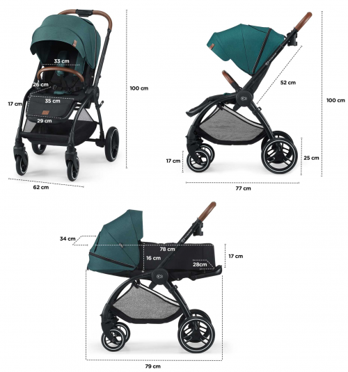 Коляска 2в1 Kinderkraft EVOLUTION COCOON Platinum Grey  в Казахстане, интернет-аптека Рокет Фарм