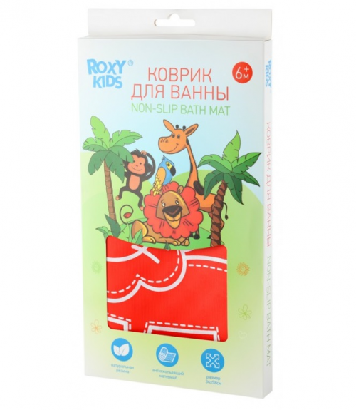 Антискользящий резиновый коврик для ванны Roxy Kids Красный  в Казахстане, интернет-аптека Рокет Фарм