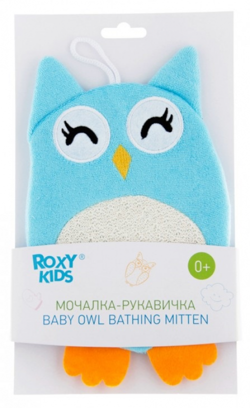 Махровая мочалка-рукавичка Roxy Kids Baby Owl  в Казахстане, интернет-аптека Рокет Фарм